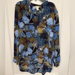 H&M Women's Multicolor Long Sleeve Button Front Casual Blouse 6